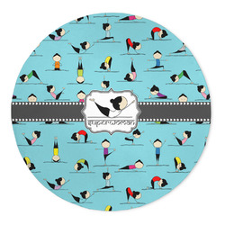Yoga Poses 5' Round Indoor Area Rug (Personalized)
