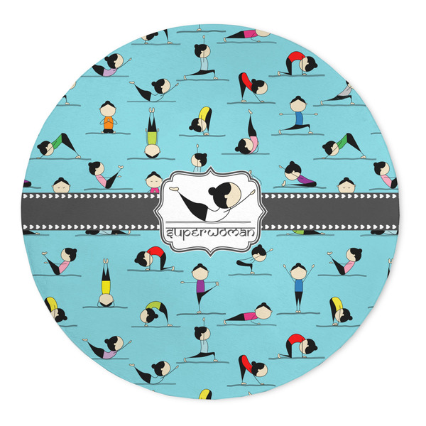 Custom Yoga Poses 5' Round Indoor Area Rug (Personalized)