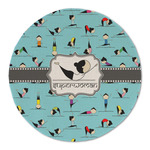 Yoga Poses Round Linen Placemat (Personalized)