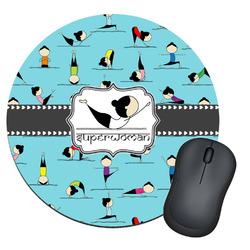 Yoga Poses Round Mouse Pad (Personalized)