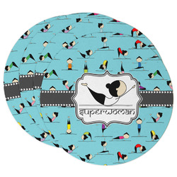 Yoga Poses Round Paper Coasters w/ Name or Text