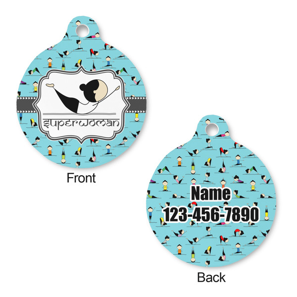 Yoga Poses Round Pet ID Tag - Large - Approval