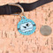 Yoga Poses Round Pet ID Tag - Large - In Context