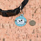 Yoga Poses Round Pet ID Tag - Small - In Context