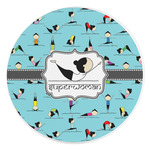 Yoga Poses Round Stone Trivet (Personalized)