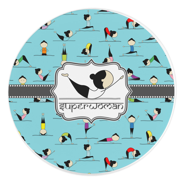 Custom Yoga Poses Round Stone Trivet (Personalized)