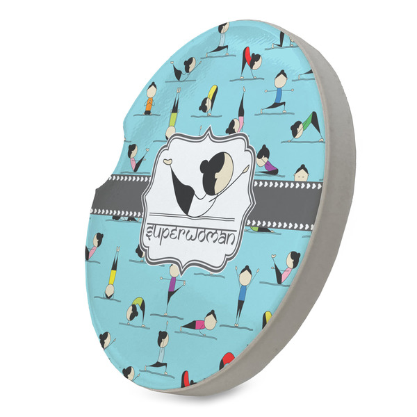 Yoga Poses Sandstone Car Coaster - STANDING ANGLE