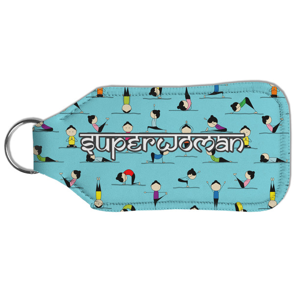 Yoga Poses Sanitizer Holder Keychain - Large (Back)