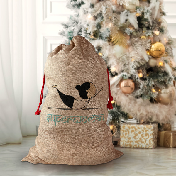 Yoga Poses Santa Bag - Front (stuffed)