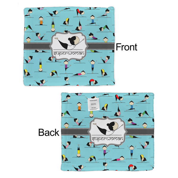 Yoga Poses Security Blanket - Front & Back View