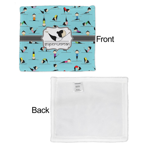 Yoga Poses Security Blanket - Front & White Back View