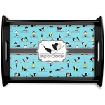Yoga Poses Black Wooden Tray - Small (Personalized)
