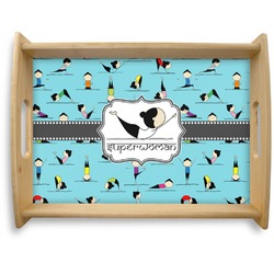 Yoga Poses Natural Wooden Tray - Large (Personalized)
