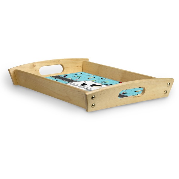 Yoga Poses Serving Tray Wood Small - Corner