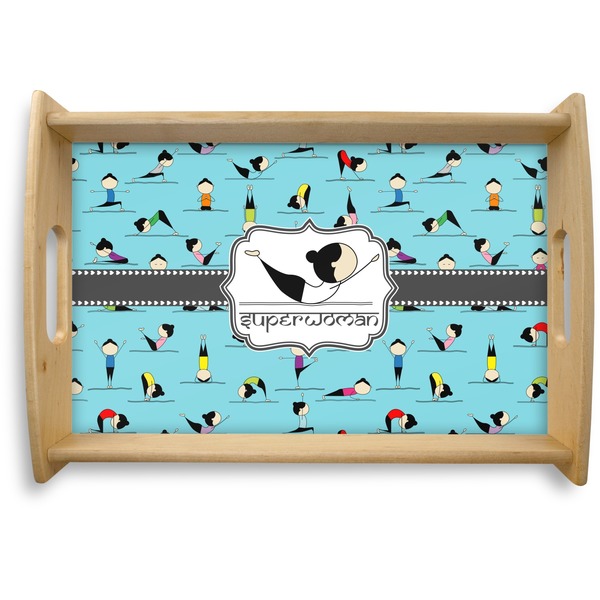 Custom Yoga Poses Natural Wooden Tray - Small (Personalized)