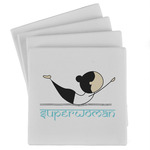 Yoga Poses Absorbent Stone Coasters - Set of 4 (Personalized)