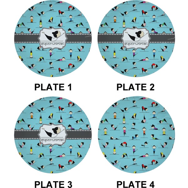Yoga Poses Set of Appetizer / Dessert Plates (Approval)