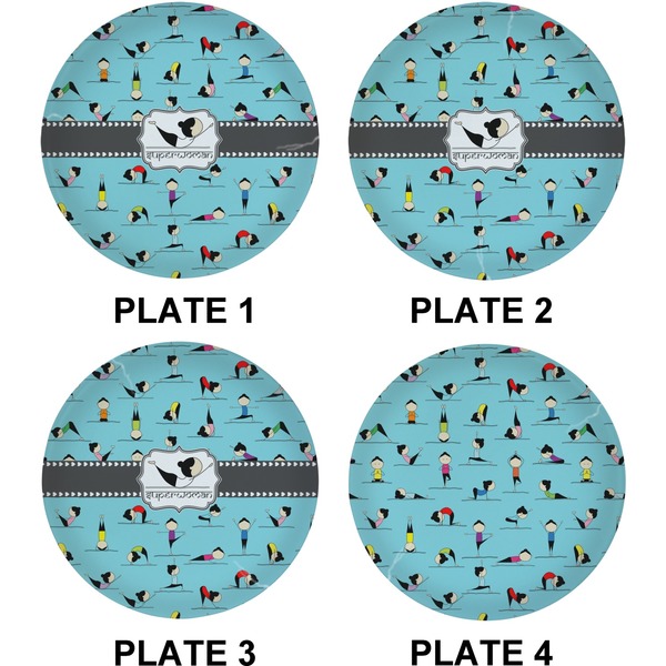 Yoga Poses Set of Lunch / Dinner Plates (Approval)