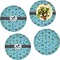 Yoga Poses Set of 4 Glass Lunch / Dinner Plate 10" (Personalized)