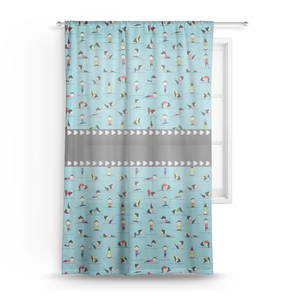 Custom Yoga Poses Sheer Curtain