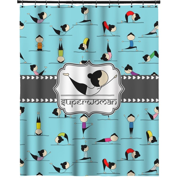 Custom Yoga Poses Extra Long Shower Curtain - 70"x84" (Personalized)