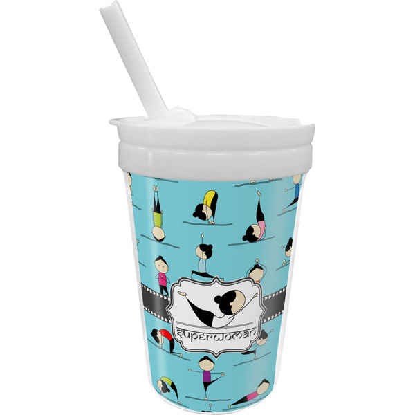 Custom Yoga Poses Sippy Cup with Straw (Personalized)