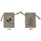 Yoga Poses Small Burlap Gift Bag - Front and Back