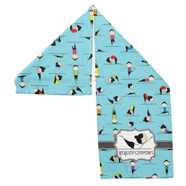 Yoga Poses Sports Towel Folded - Both Sides Showing