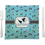 Yoga Poses Glass Square Lunch / Dinner Plate 9.5" (Personalized)