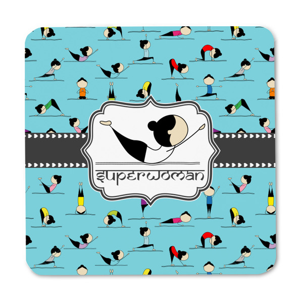Yoga Poses Square Fridge Magnet - FRONT
