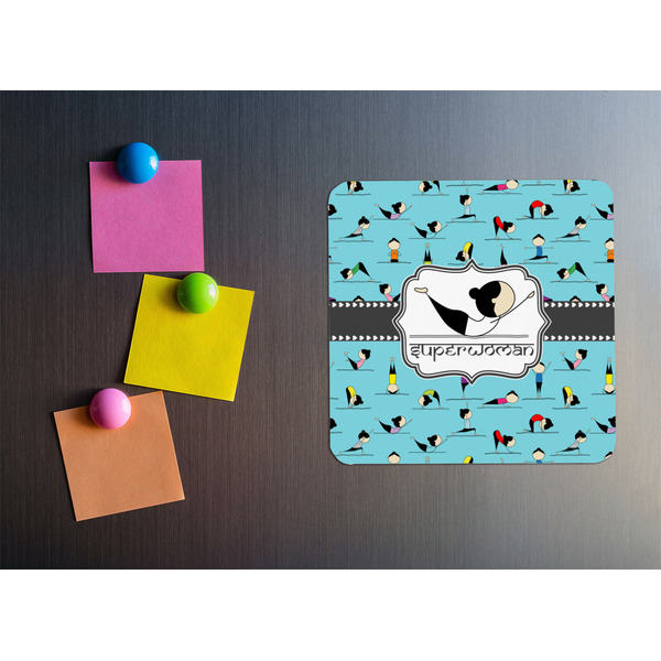 Yoga Poses Square Fridge Magnet - LIFESTYLE