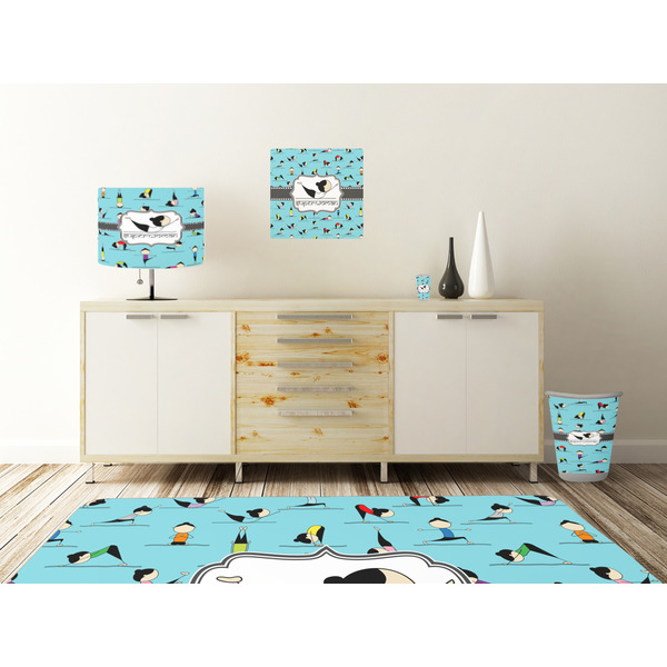 Yoga Poses Square Wall Decal Wooden Desk