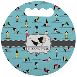 Yoga Poses Stadium Cushion (Round) (Personalized)