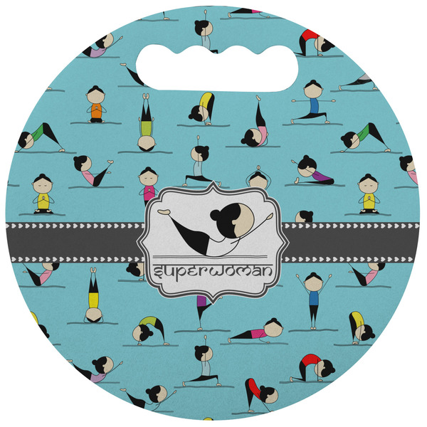 Custom Yoga Poses Stadium Cushion (Round) (Personalized)