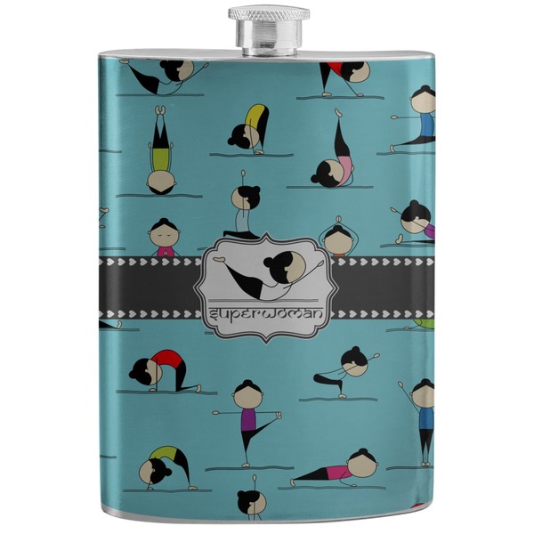 Custom Yoga Poses Stainless Steel Flask (Personalized)