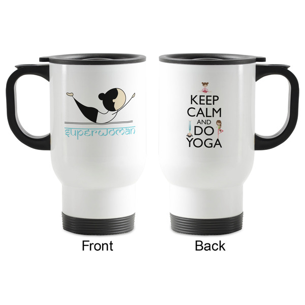Yoga Poses Stainless Steel Travel Mug with Handle - Apvl