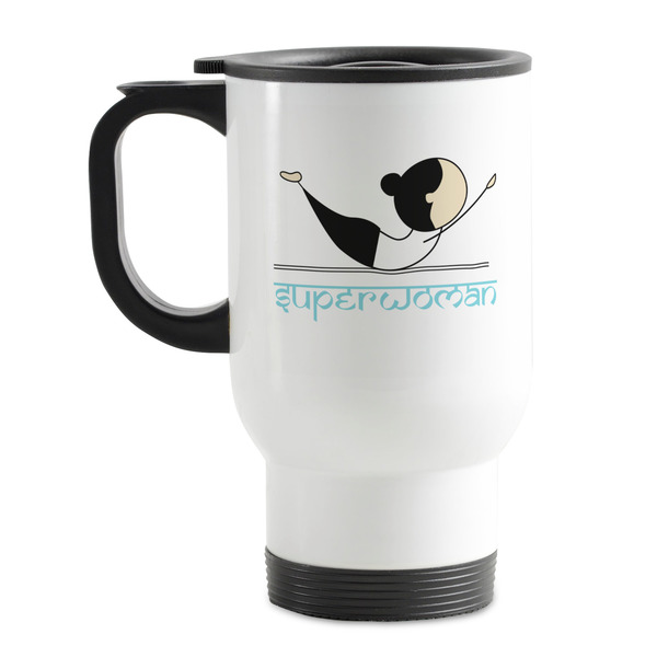 Custom Yoga Poses Stainless Steel Travel Mug with Handle