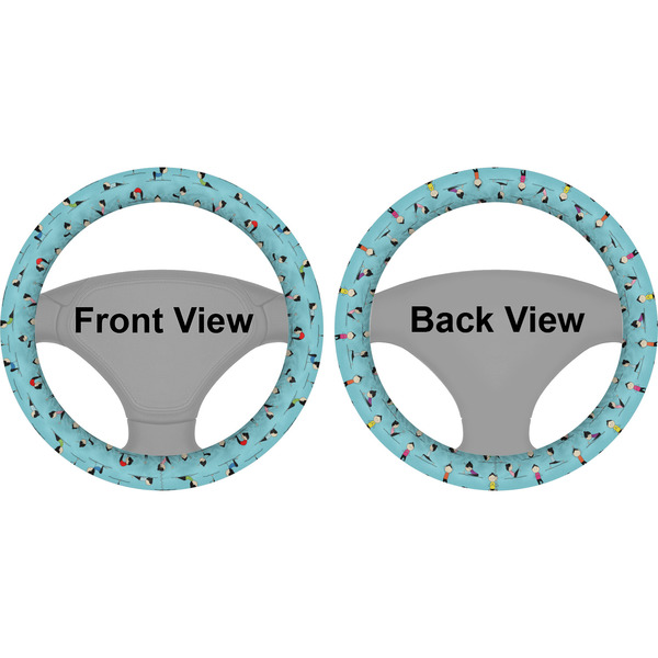 Yoga Poses Steering Wheel Cover- Front and Back