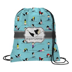 Yoga Poses Drawstring Backpack - Large (Personalized)