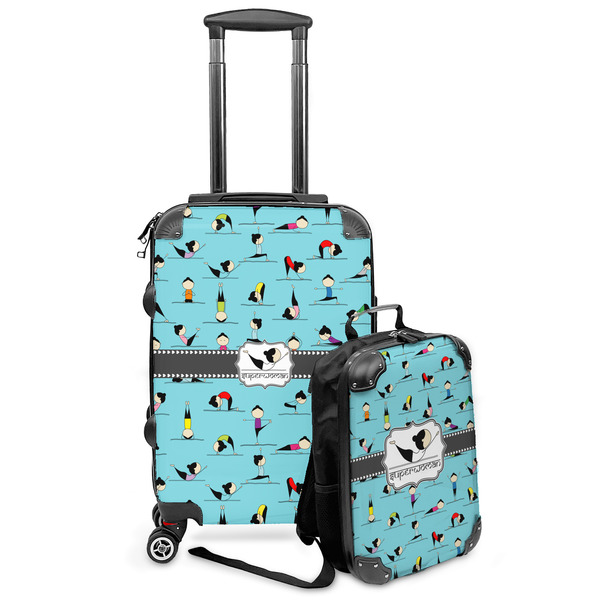 Custom Yoga Poses Kids 2-Piece Luggage Set - Suitcase & Backpack (Personalized)