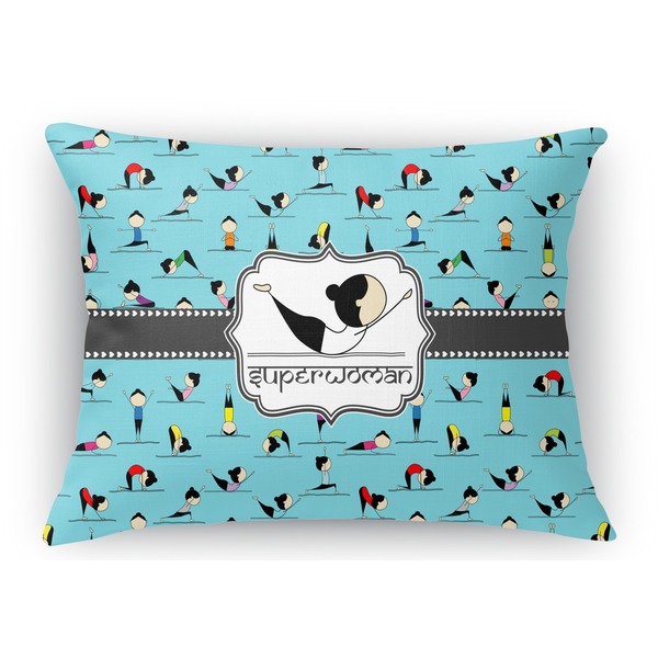Custom Yoga Poses Rectangular Throw Pillow Case (Personalized)