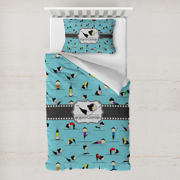 Custom Yoga Poses Toddler Bedding w/ Name or Text
