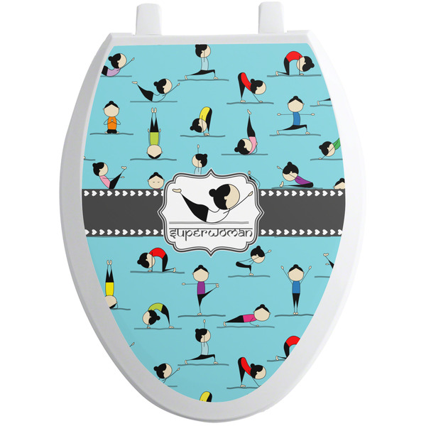Yoga Poses Toilet Seat Decal (Personalized)