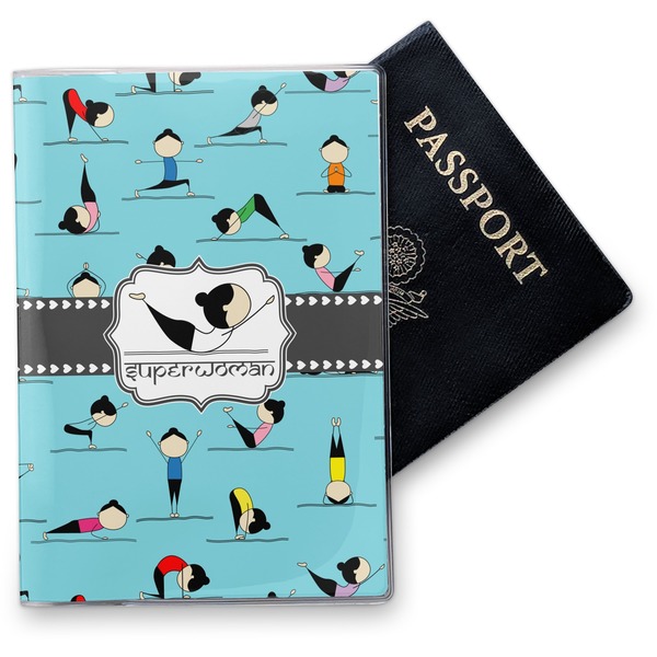 Custom Yoga Poses Vinyl Passport Holder (Personalized)
