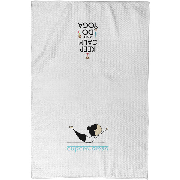Yoga Poses Waffle Towel - Partial Print - Approval Image