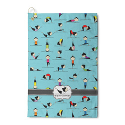Yoga Poses Waffle Weave Golf Towel (Personalized)