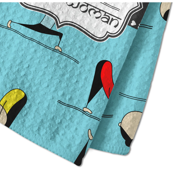 Yoga Poses Waffle Weave Towel - Closeup of Material Image