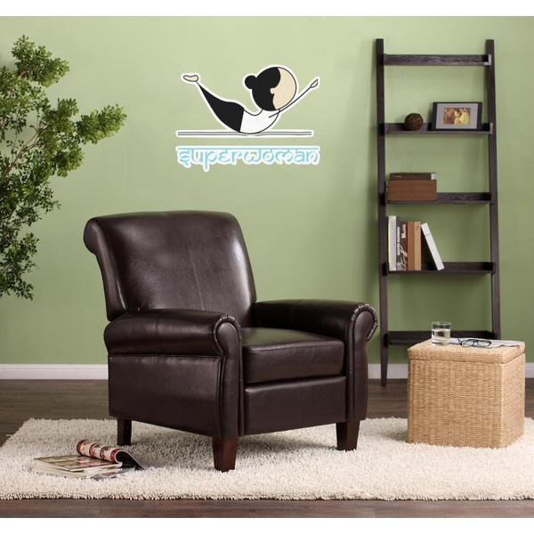 Yoga Poses Wall Graphic on Living Room Wall