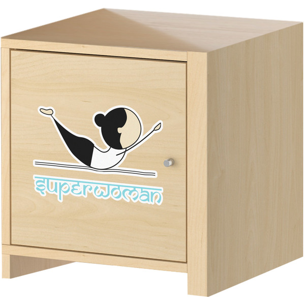 Yoga Poses Wall Graphic on Wooden Cabinet