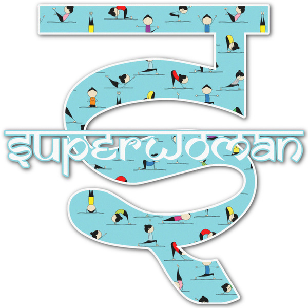 Custom Yoga Poses Name & Initial Decal - Up to 12"x12" (Personalized)